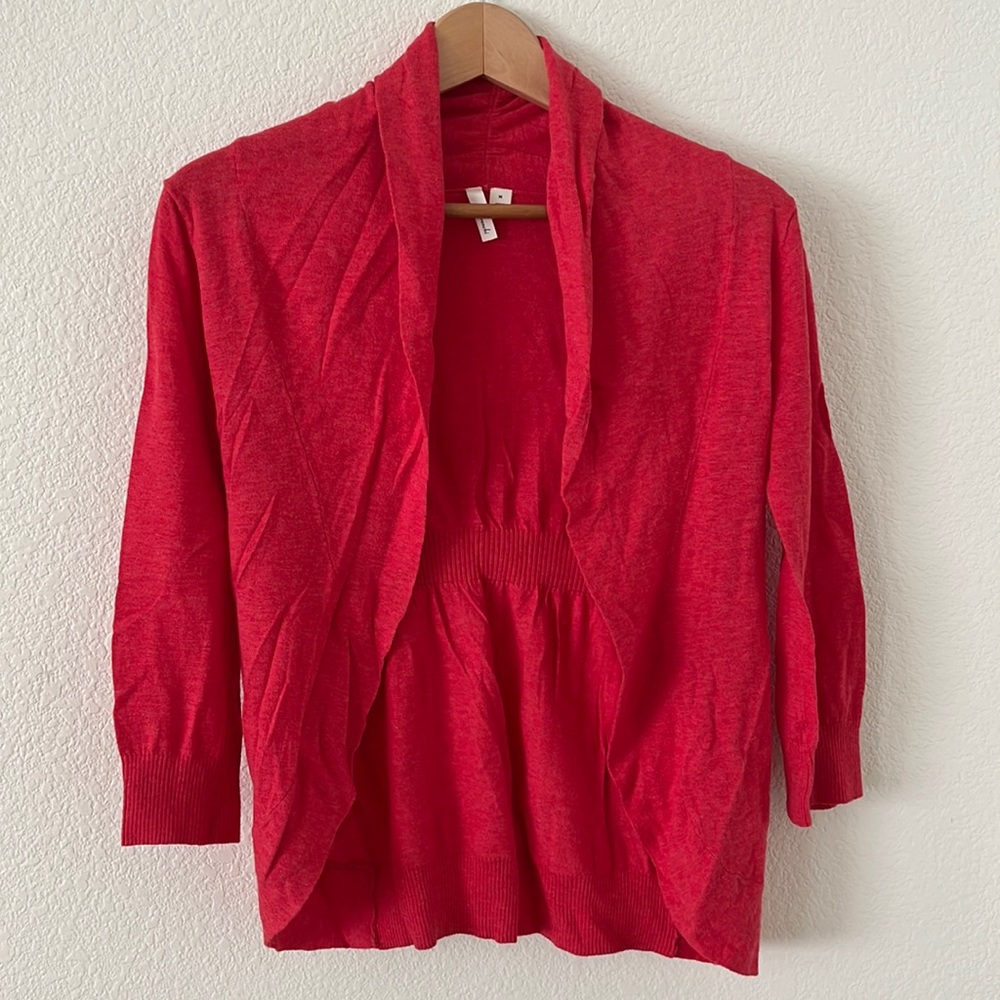 Frenchi Red-orange Open Cardigan Womens Medium